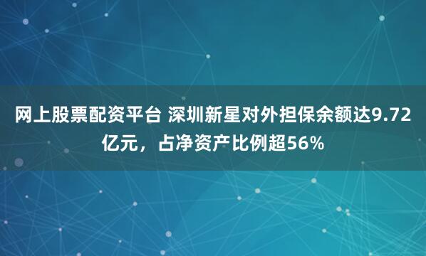 网上股票配资平台 深圳新星对外担保余额达9.72亿元，占净资产比例超56%